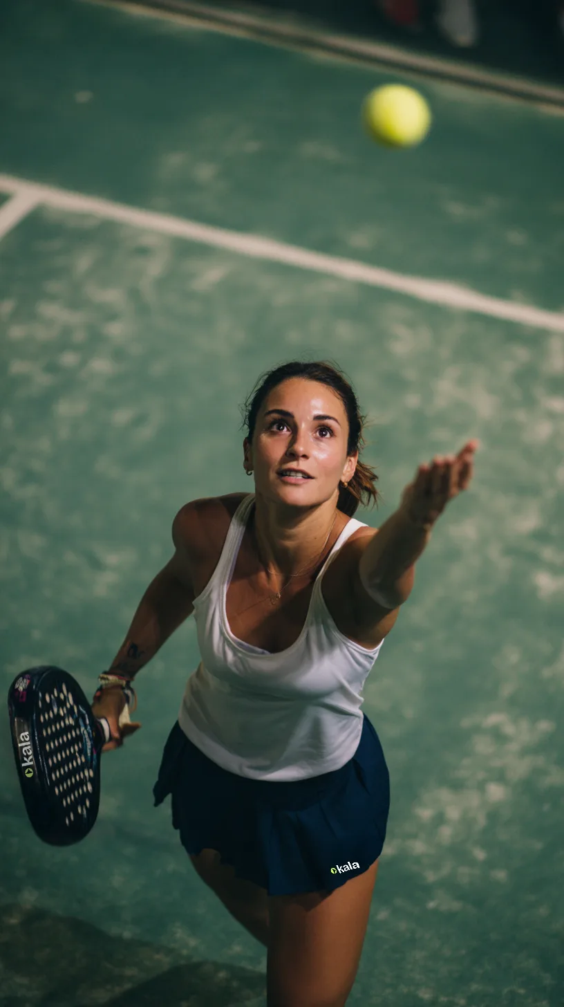 Padel Player Serving Ball