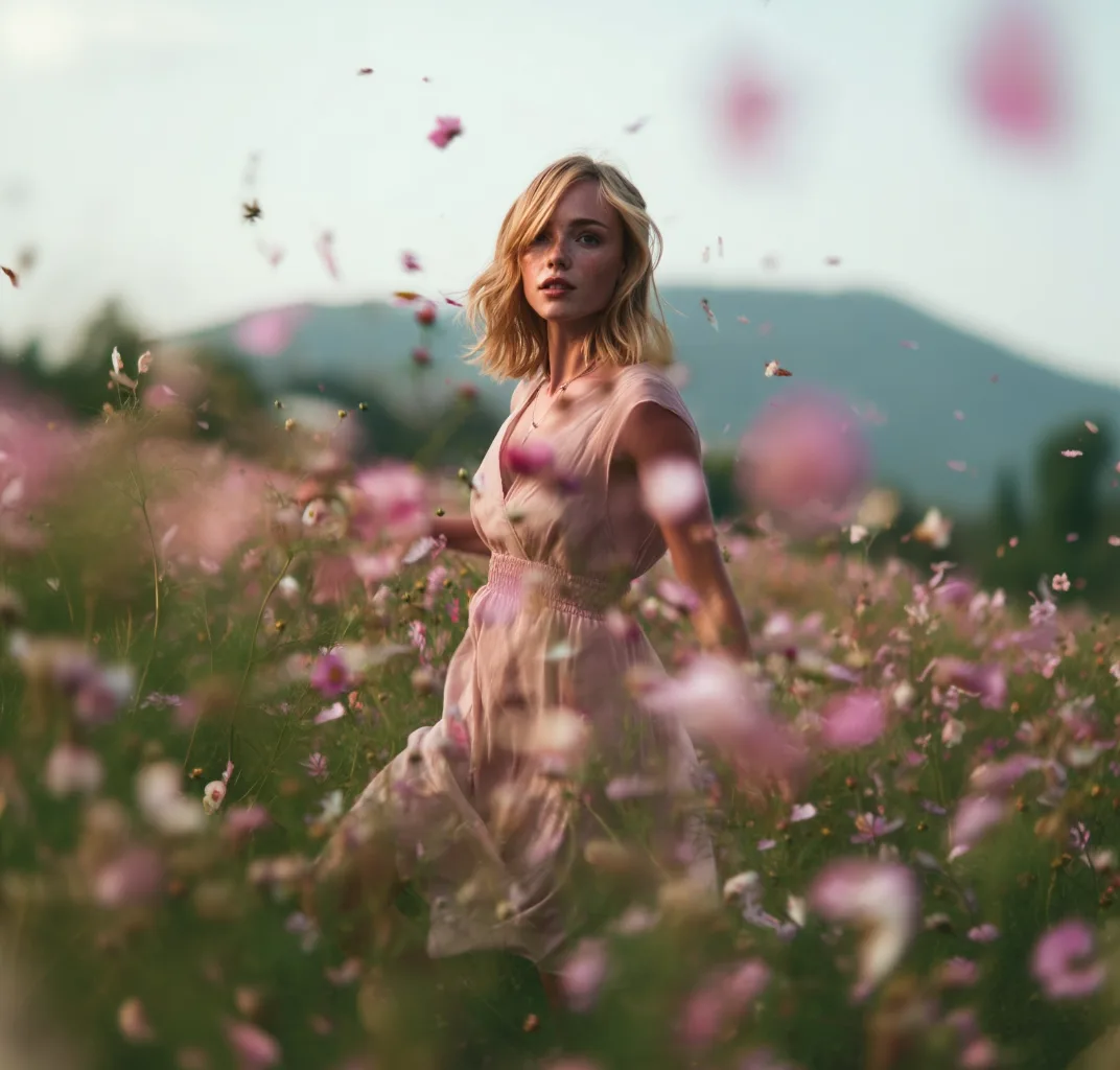 AI Beauty Campaign – Direzione artistica per un profumo floreale
