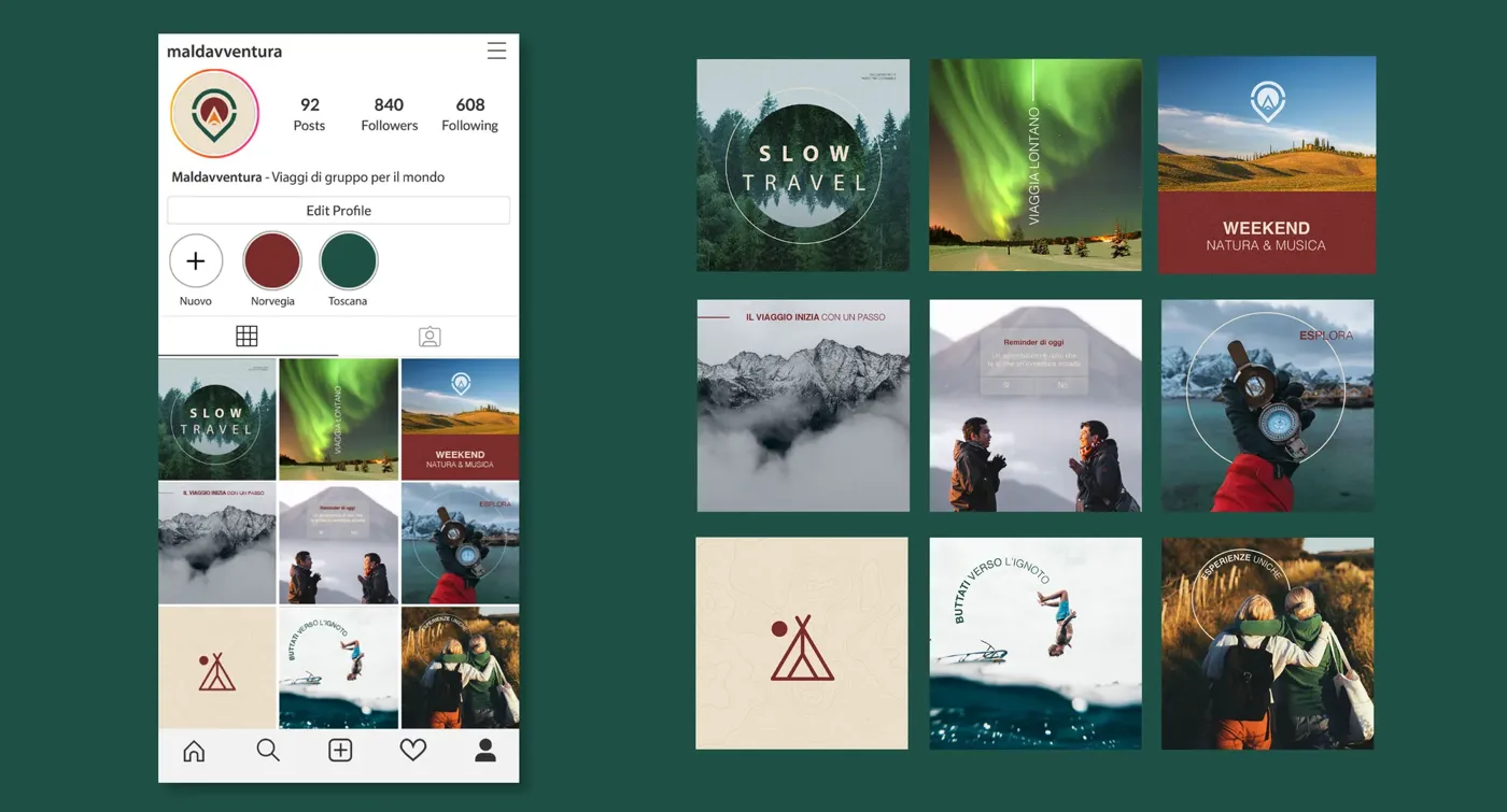 Maldavventura, il feed Instagram