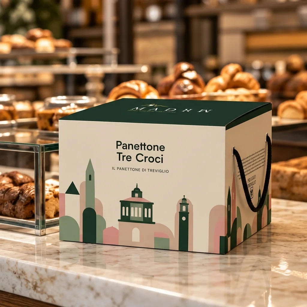 Panettone di Treviglio, sul bancone della pasticceria